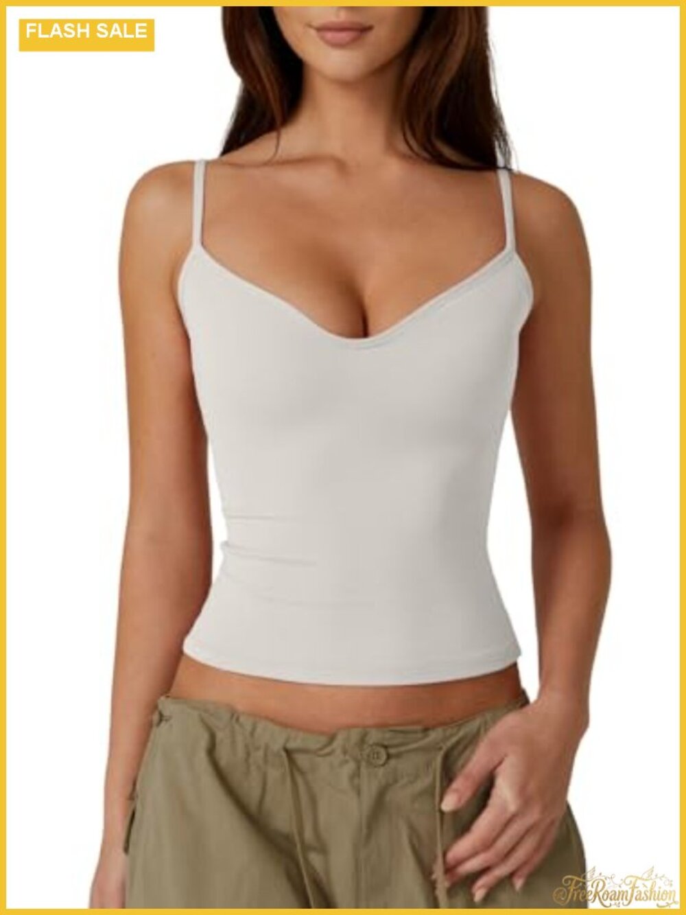 Women's Sweetheart Neck Spaghetti Strap Slim Fit Crop Cami Top Soft Bodycon